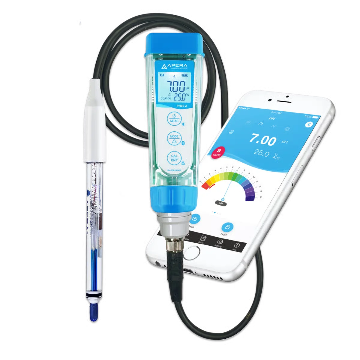PH60Z-HT Smart pH Tester Kit for High Temperature and/or Corrosive Water Solutions with LabSen 865 ATC pH Electrode